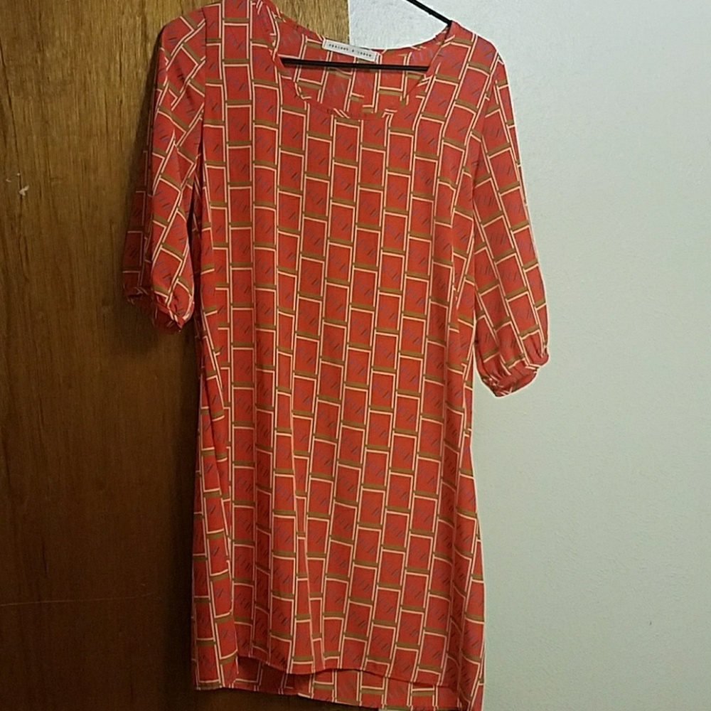 Orange above-knee dress